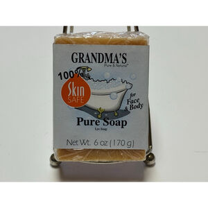 Women's GRANDMA'S Pure Soap Lye Soap Bar 6 Oz / 170g ( New / Sealed ) Skin Safe